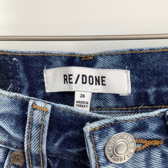 NEW! RE/DONE Super High Drainpipe Size 24 Destroy Wrecking Blue $325 msrp G22-10 - Picture 4 of 9